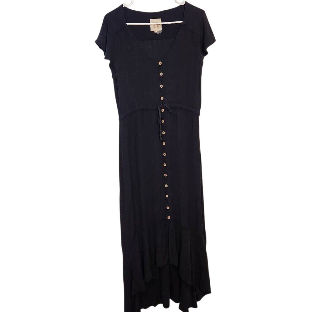 Chaser Button-Down Flutter Sleeve Midi Dress